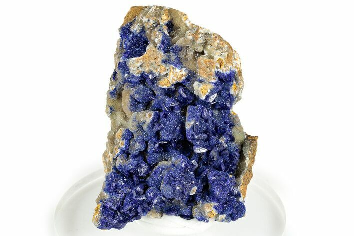 Sparkling Blue Azurite Crystals on Smithsonite - Congo #326567